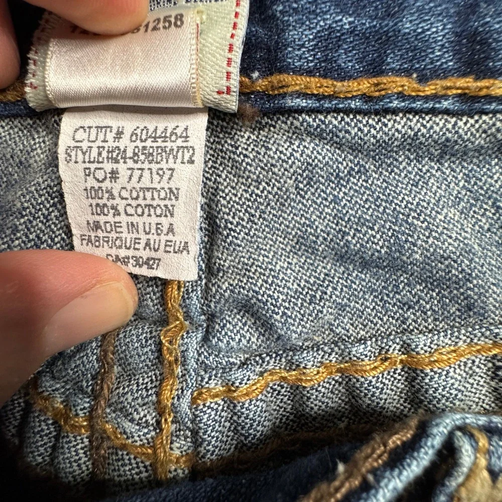 True Religion Billy Super T‎ Mens Blue Straight Leg Jeans W42 x L29 Made in USA